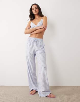 Jewelry - Pantalon droit d'ensemble à rayures - Bleu L