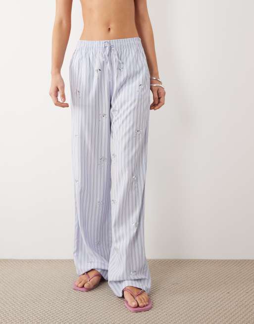 Mango Jewelry straight pants in blue stripe - part of a set, 2 of 5