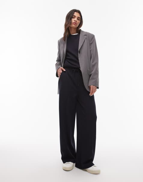 Mango - Joggingbroek met rechte pijpen in marineblauw, deel van co-ord set - view 1