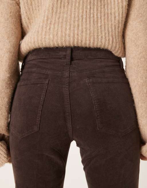 Mango – Jolenep – Chokladbruna, utsvängda manchesterjeans i bomullsmix, 5 av 5