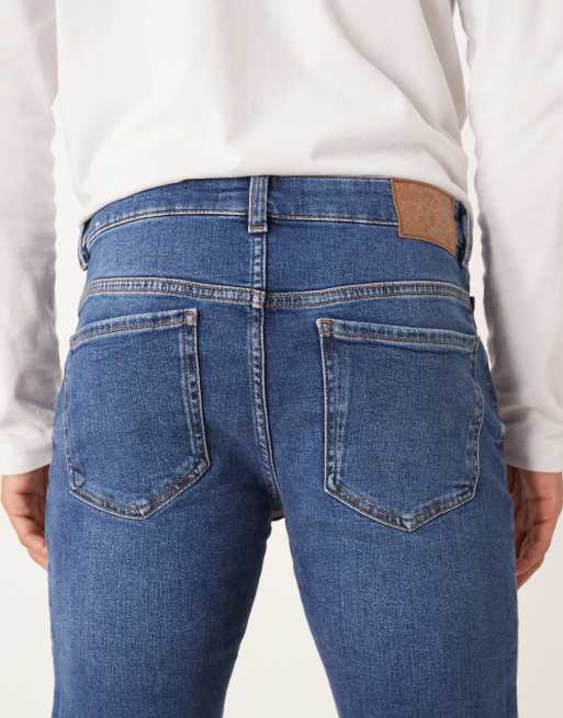 Mango Jude cotton slim fit jeans in dark blue, 4 of 5