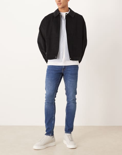 Mango - Jude - Slim-fit jeans van katoen in donkerblauw - view 1