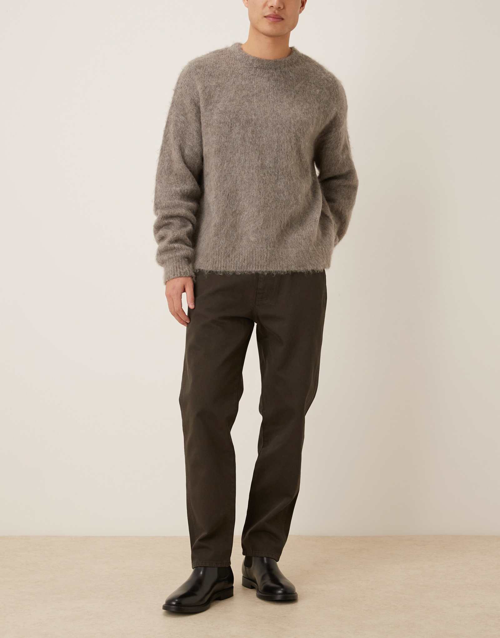 Узкие джинсы Mango Juke из 100% хлопка коричневого цвета