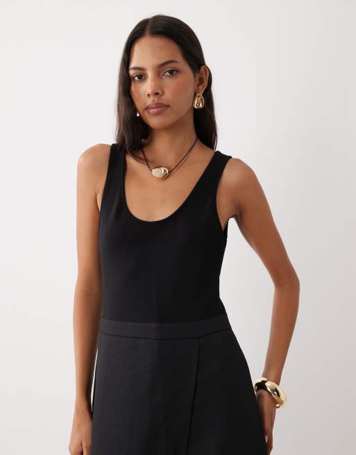 Mango Jumpsuit mit U-Ausschnitt und ohne Ärmel in Schwarz, 2 von 4