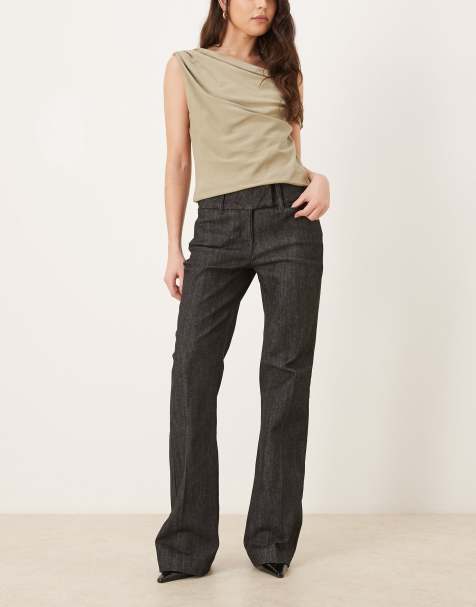 Mango – June – Schlagjeans aus Baumwollmix in schwarzer Waschung - view 1