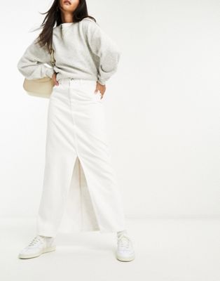 Mango maxi split skirt in white - ASOS Price Checker