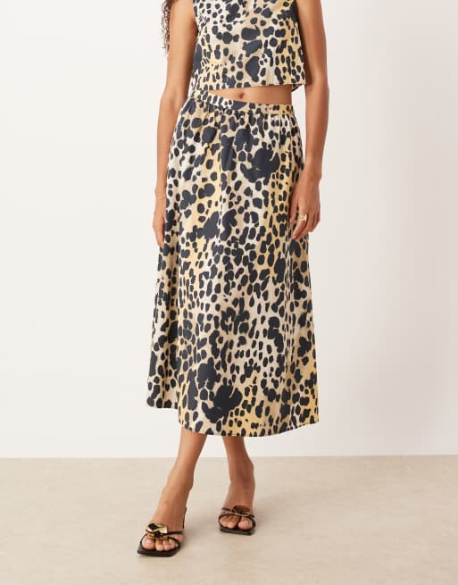 Jupe longue imprimée fendue - Femme | MANGO Canada