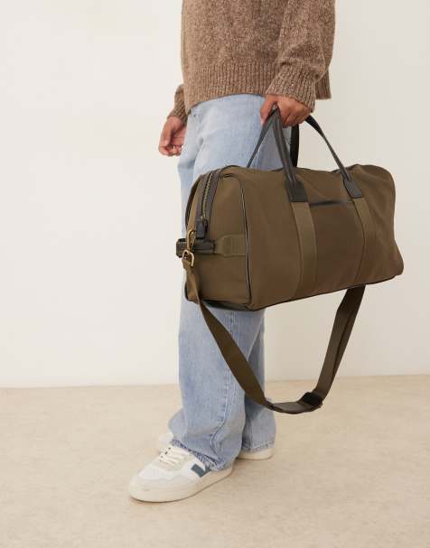 Mango – Kakifärgad bowlingväska i oversized fit och mocka - view 1