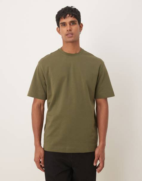 Mango – Kakifärgad t-shirt i bomullsmix - view 1
