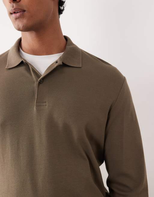 Mango - Kakifarvet polotop i strik af 100% bomuld, 5 af 5
