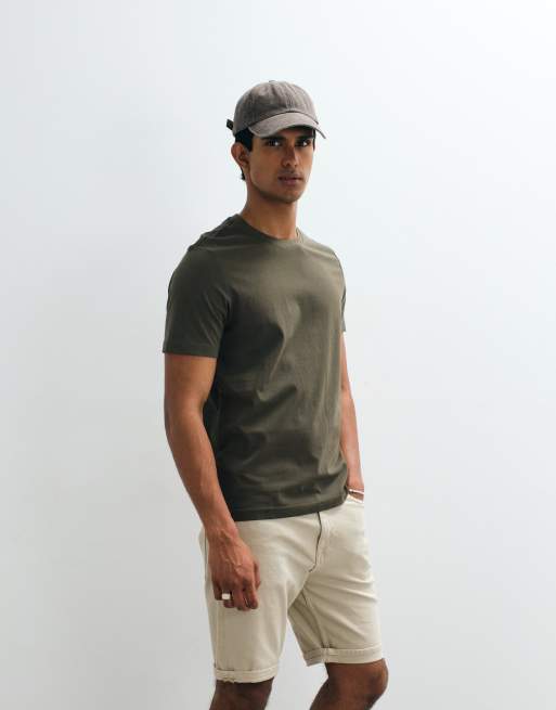 Mango - Kakigrøn klassisk T-shirt i slim fit, 3 af 5