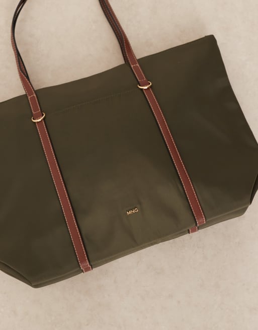 Mango - Kakigrøn klassisk tote-taske, 4 af 4