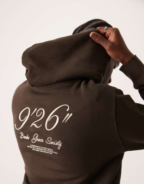 Mango – Kapuzenpullover in Braun mit College-Detail - view 1