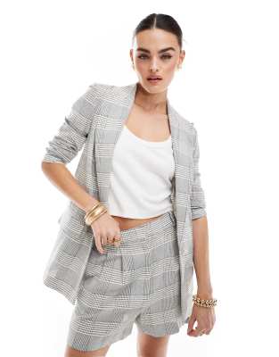 Mango - Karierter Blazer in Grau, Kombiteil