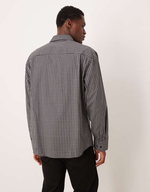 Mango – Kariertes Hemd aus reiner Baumwolle in Schwarz, 3 von 5