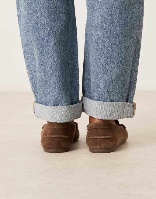 Mango – Kastanjebruna, mjuka loafers i mocka, 2 av 4