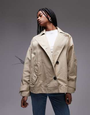 Mango - Kastiger Oversize-Trenchcoat in Beige-Neutral