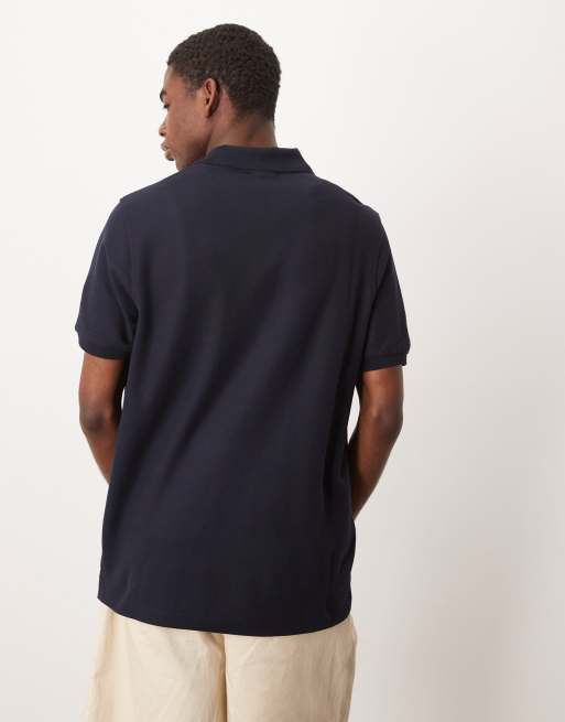 Mango - Katoenen poloshirt met korte mouwen in marineblauw, 4 van 4