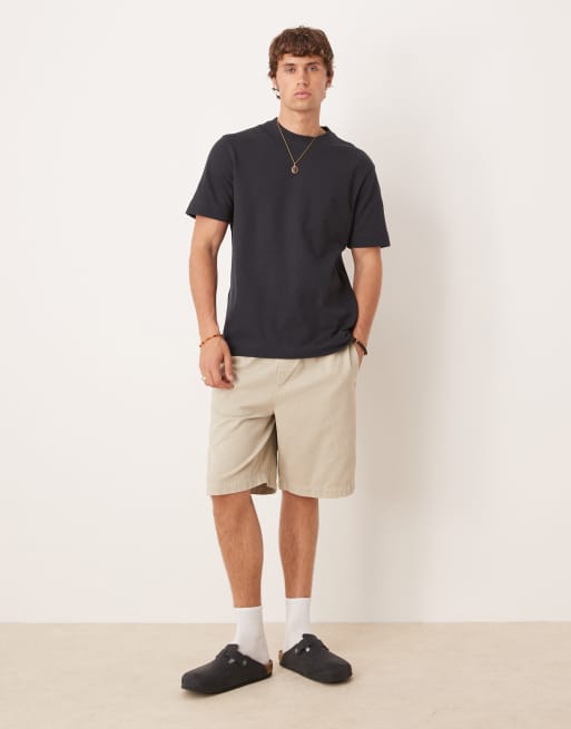 Mango - Katoenen T-shirt met visgraatmotief in marineblauw, 3 van 4
