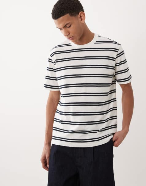 Mango - Katoenrijk gestreept T-shirt in wit - view 1