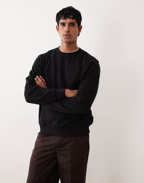Mango - Katoenrijk sweatshirt met ronde hals in zwart - view 1