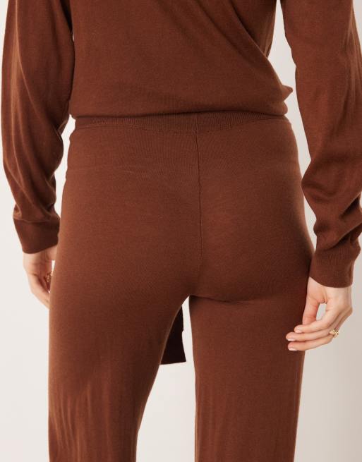 Mango Kendrik knit pants in dark brown - part of a set, 4 of 5