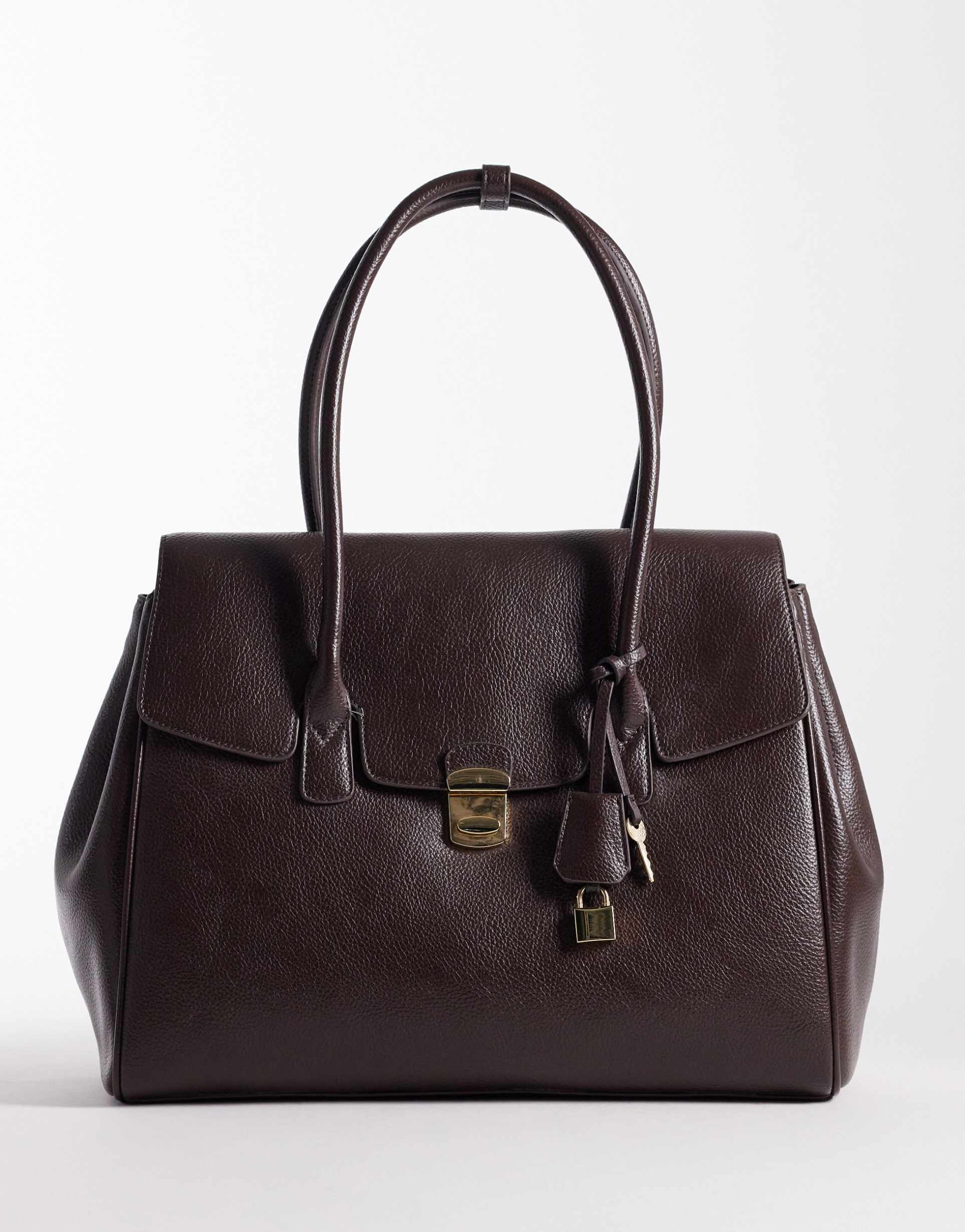 mango key charm city bag in brown