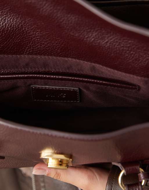 Mango key charm shoulder bag in cherry red