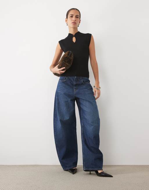 Mango keyhole sleeveless top in black , 2 of 4