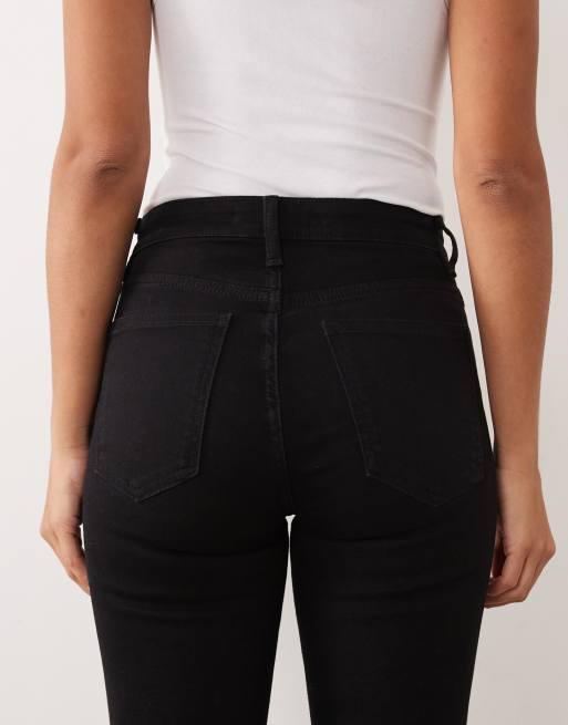 Mango kickflare-jeans i vasket sort, 4 af 5