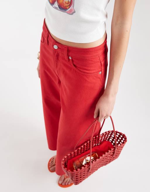 Mango – Kika – Czerwone jeansy z prostymi nogawkami z bawełny 100%, 5 z 9