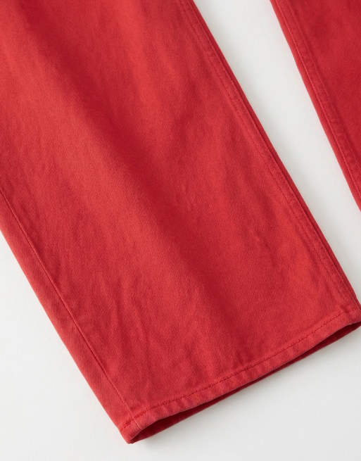 Mango – Kika – Czerwone jeansy z prostymi nogawkami z bawełny 100%, 9 z 9