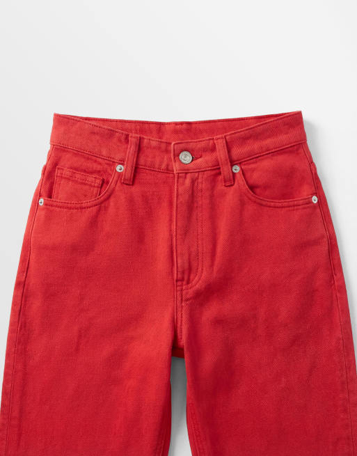 Mango - Kika - Jeans dritti in 100% cotone rossi, 8 di 9
