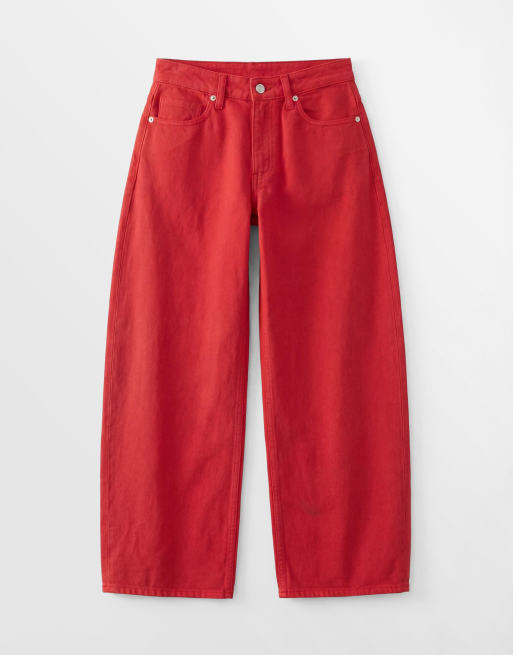 Mango - Kika - Rechte jeans van katoen in rood, 6 van 9