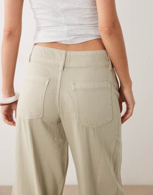 Mango – Kiko – Jeansy z baryłkowymi nogawkami w kolorze jasnego khaki z bawełny 100% , 5 z 5