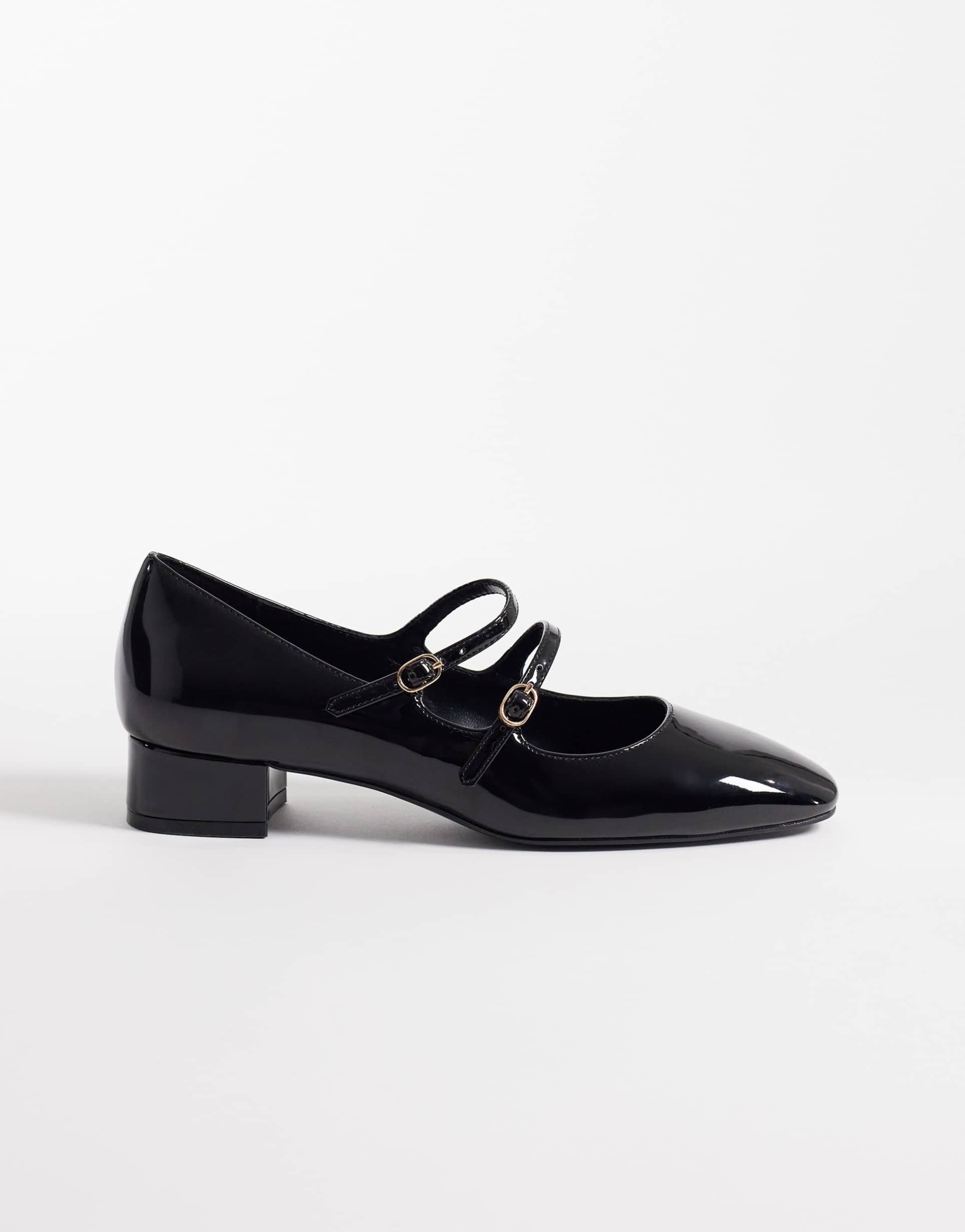 mango kitten heel mary janes in black