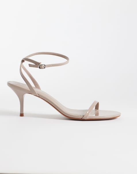 Mango kitten heeled sandals in pastel pink - view 1