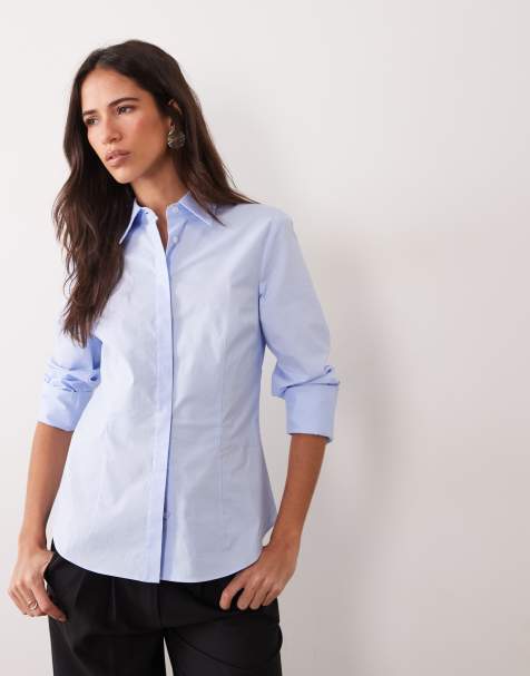 Mango klassiek overhemd in blauw - view 1