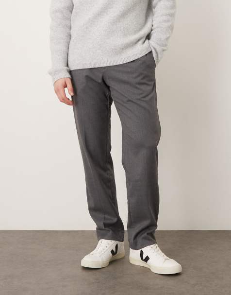 Mango - Klassieke getailleerde broek in grijs - view 1