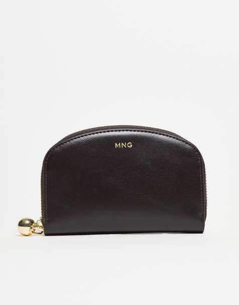 Mango - Klassieke portemonnee voor kleingeld in diepbruin - view 1