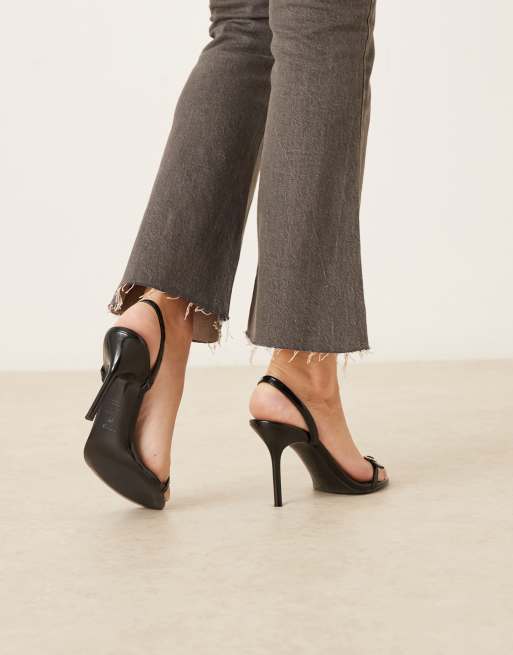 Mango - Klassieke sandalen met hak en gespdetail in zwart, 2 van 4