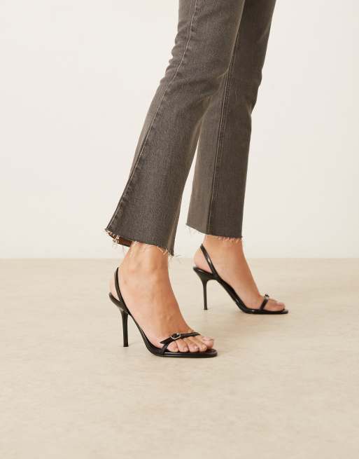 Mango - Klassieke sandalen met hak en gespdetail in zwart, 4 van 4