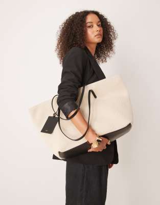 Mango – Klassische gewebte Tasche in Elfenbeinweiß - view 1