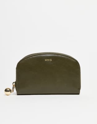 Mango - Klassische Münzgeldbörse in Khaki-Grün