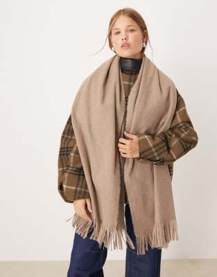 Mango - Klassischer Schal in Latte-Brown