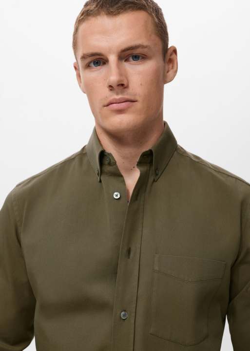Mango – Klassisches Hemd in Khaki aus 100% Baumwolle, 5 von 5