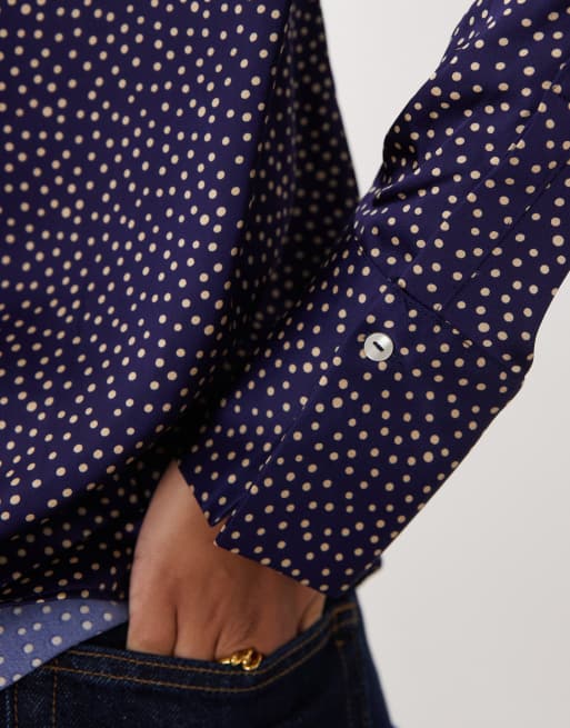 Mango klassisches Hemd mit blauem Punktmuster, 2 von 4