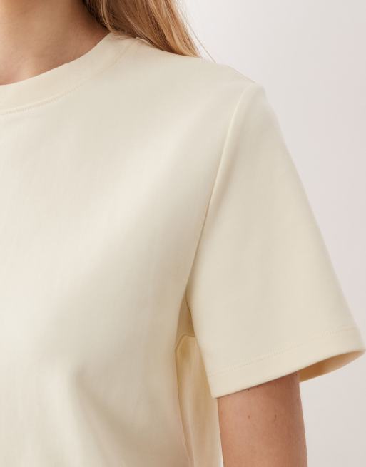 Mango – Klassisches T-Shirt in Buttergelb, 3 von 4