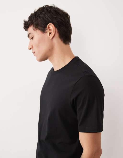 Mango – Klassisches T-Shirt in Schwarz mit schmalem Schnitt, 4 von 5