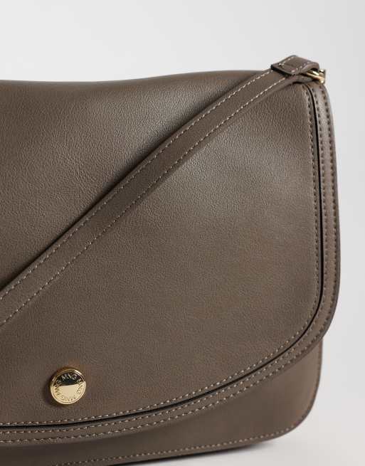 Mango klassisk crossbody-taske i grå i imiteret læder, 3 af 4